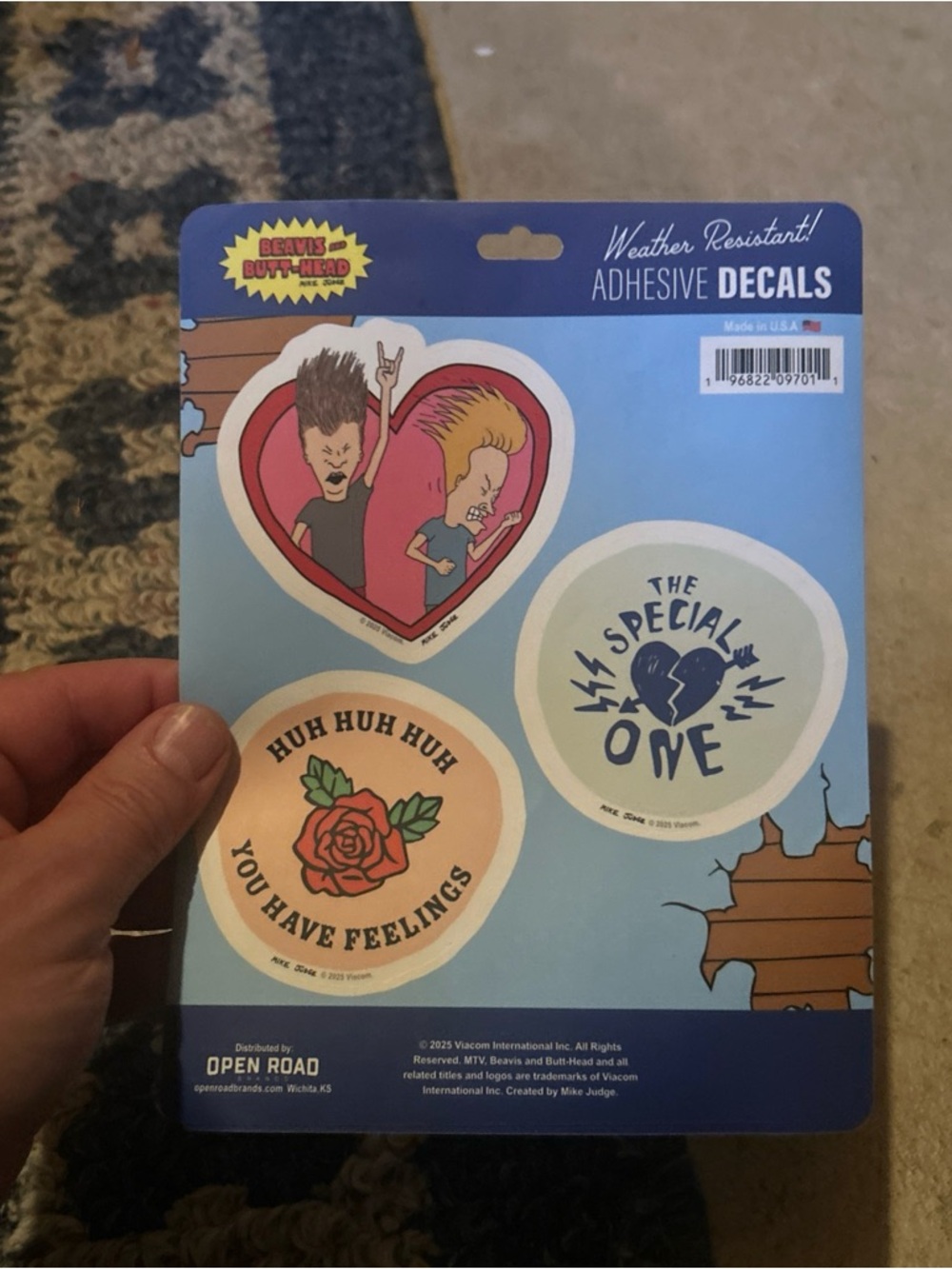 Beavis and Butt-Head Weather Resistant Adhesive Decals - Blue/Pink/Peach